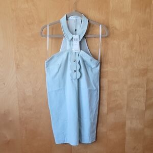 BCBGeneration Illusion White Halter Dress